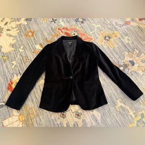 Talbots Blazer Women’s Size 8P Velvet Black Work Office Jacket Business Lined